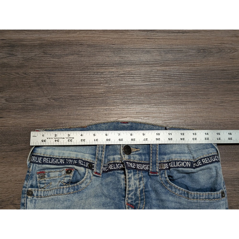 True Religion Geno No Flap Big T Patchwork Custom Denim Jeans Blue Mens 28 x 31 - Picture 5 of 11